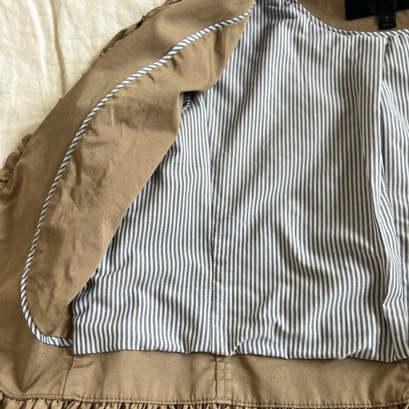 J. Crew Ruffle Chino Jacket in Tan - Picture 10 of 11